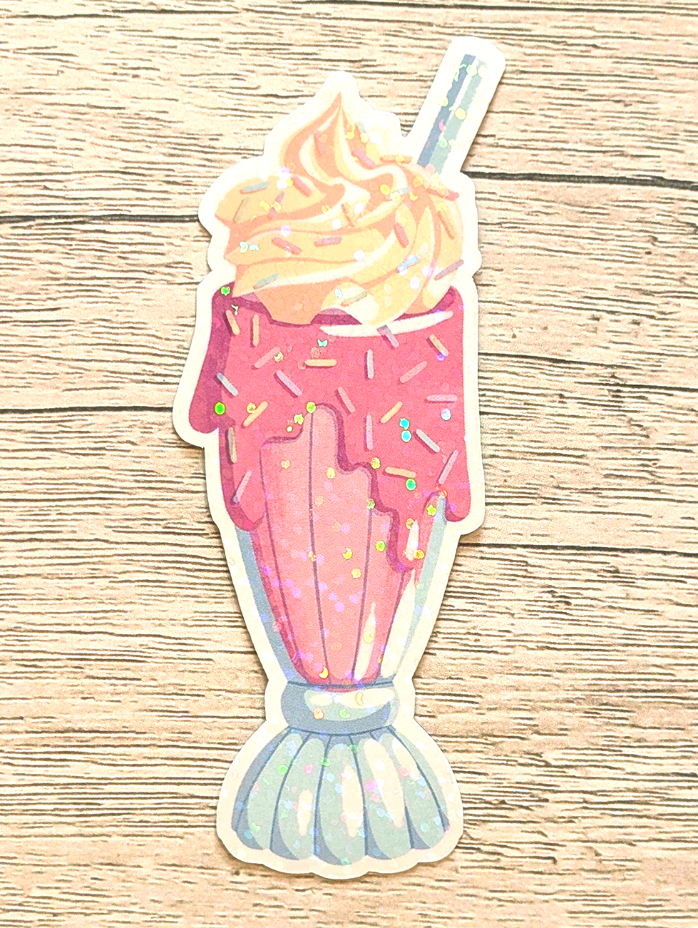Holo Milkshake Vinyl Waterproof Die Cut Sticker