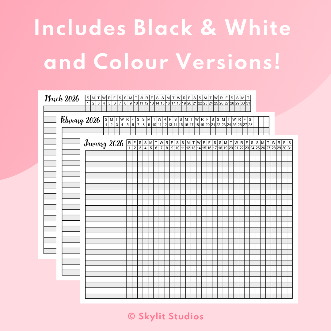 2026 Habit Tracker, Printable