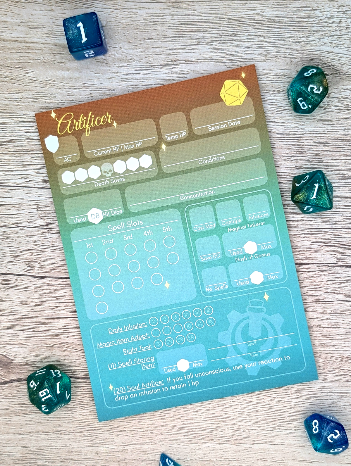 D&D 5e Character Sheet Notepads