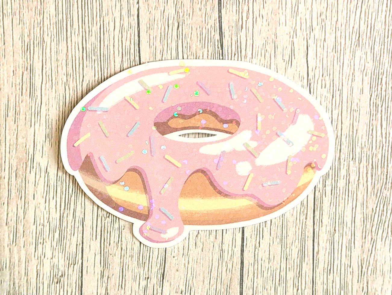 Holo Donut | Doughnut Vinyl Waterproof Die Cut Sticker