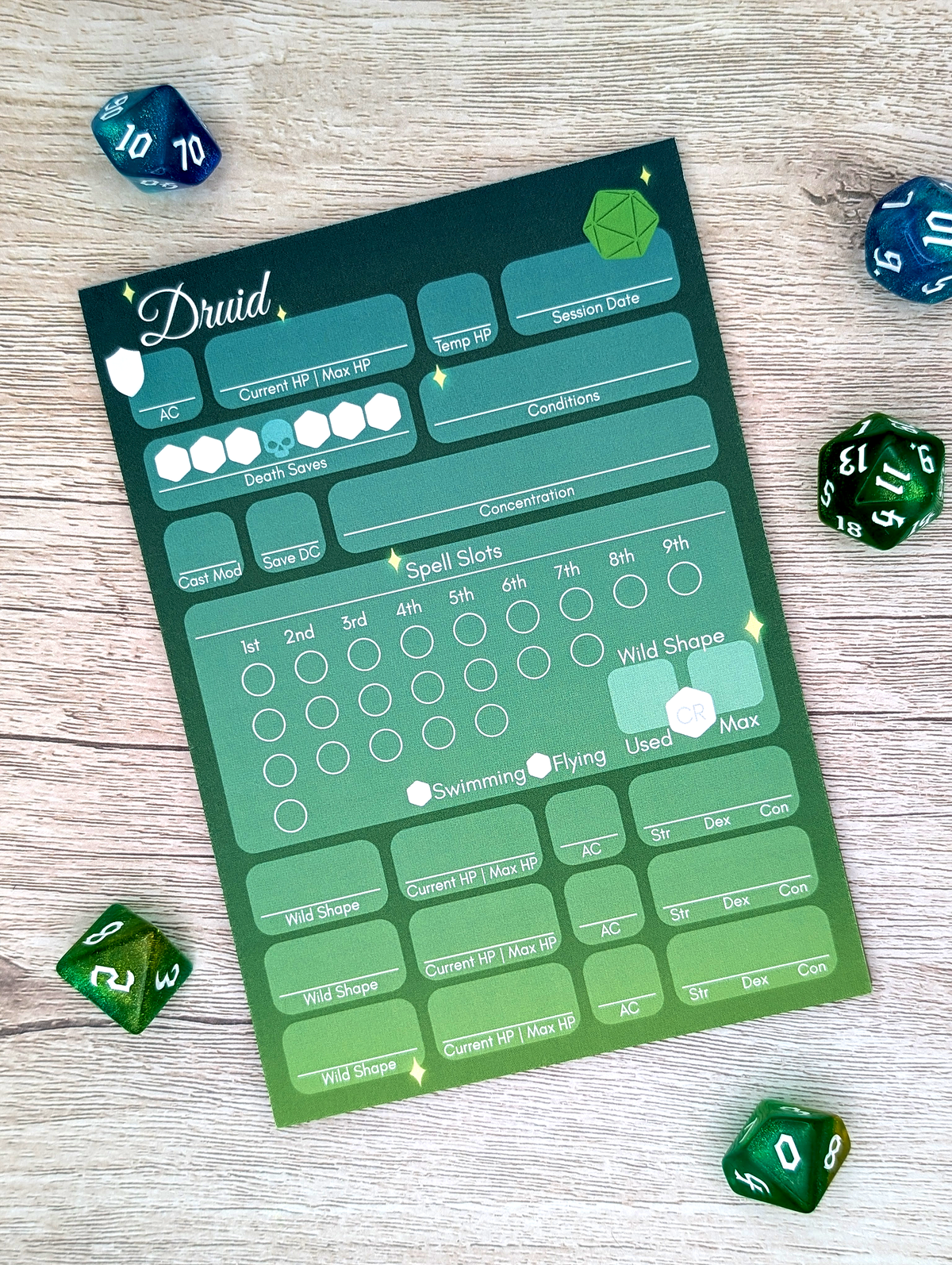 D&D 5e Character Sheet Notepads