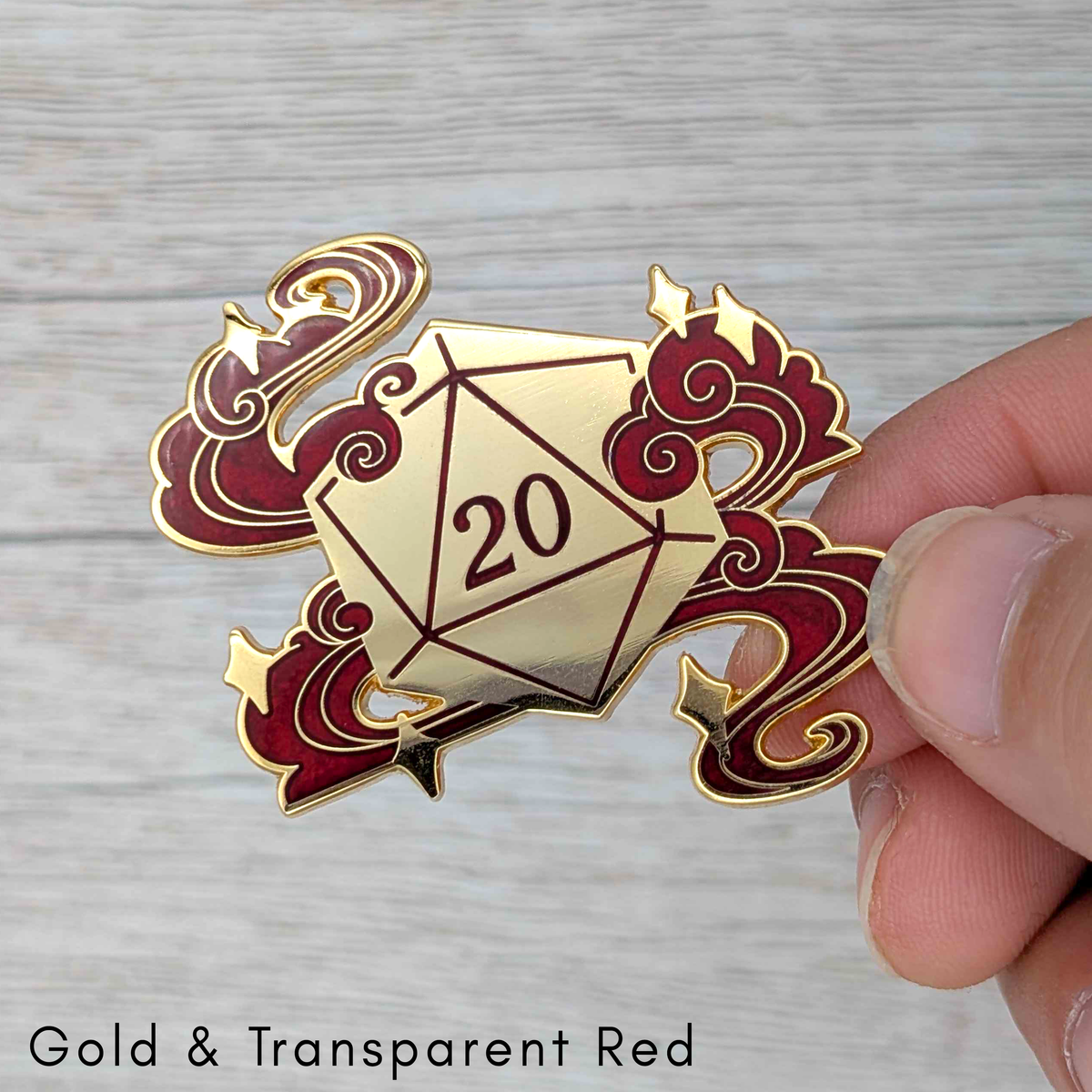 D20 Enamel Pin