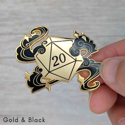 D20 Enamel Pin