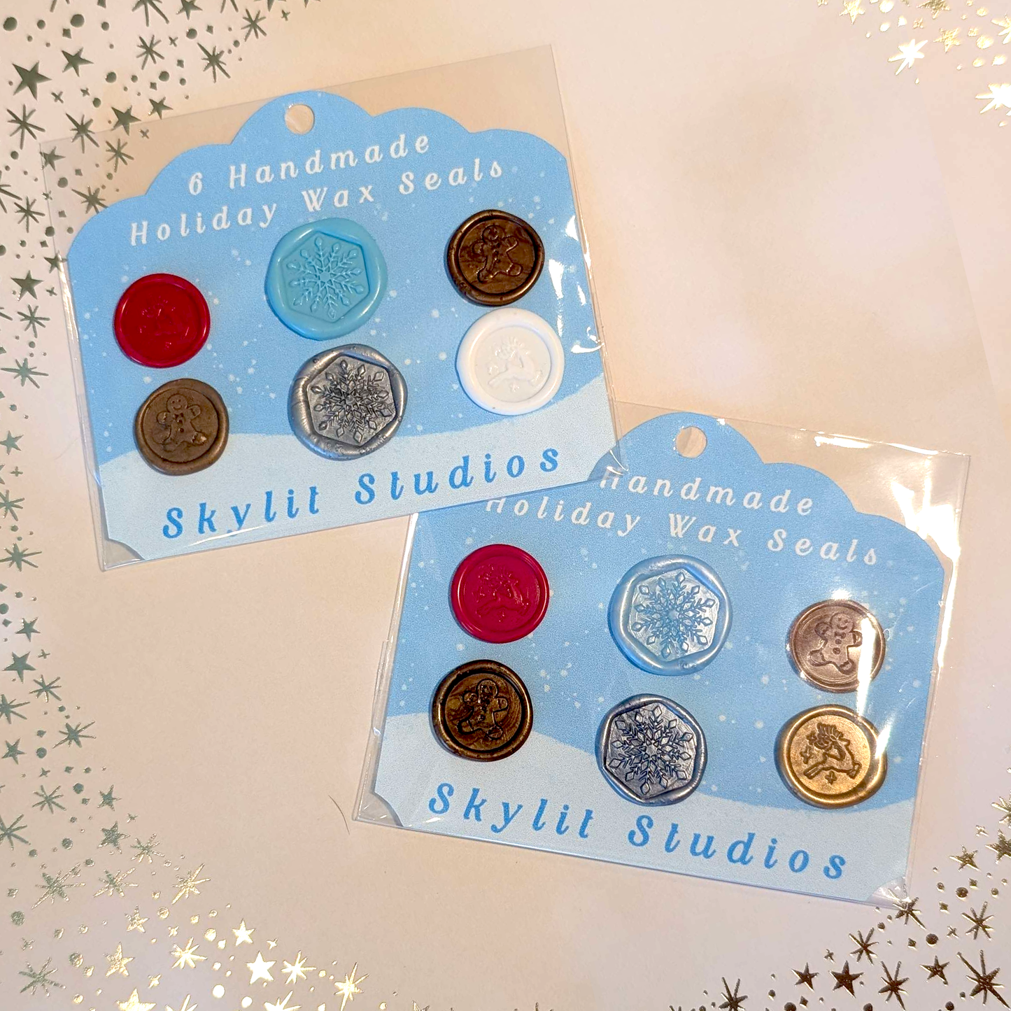 6 Mini Holiday Wax Seals