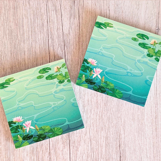 3" Water Lily Sticky Post-it Note Pads