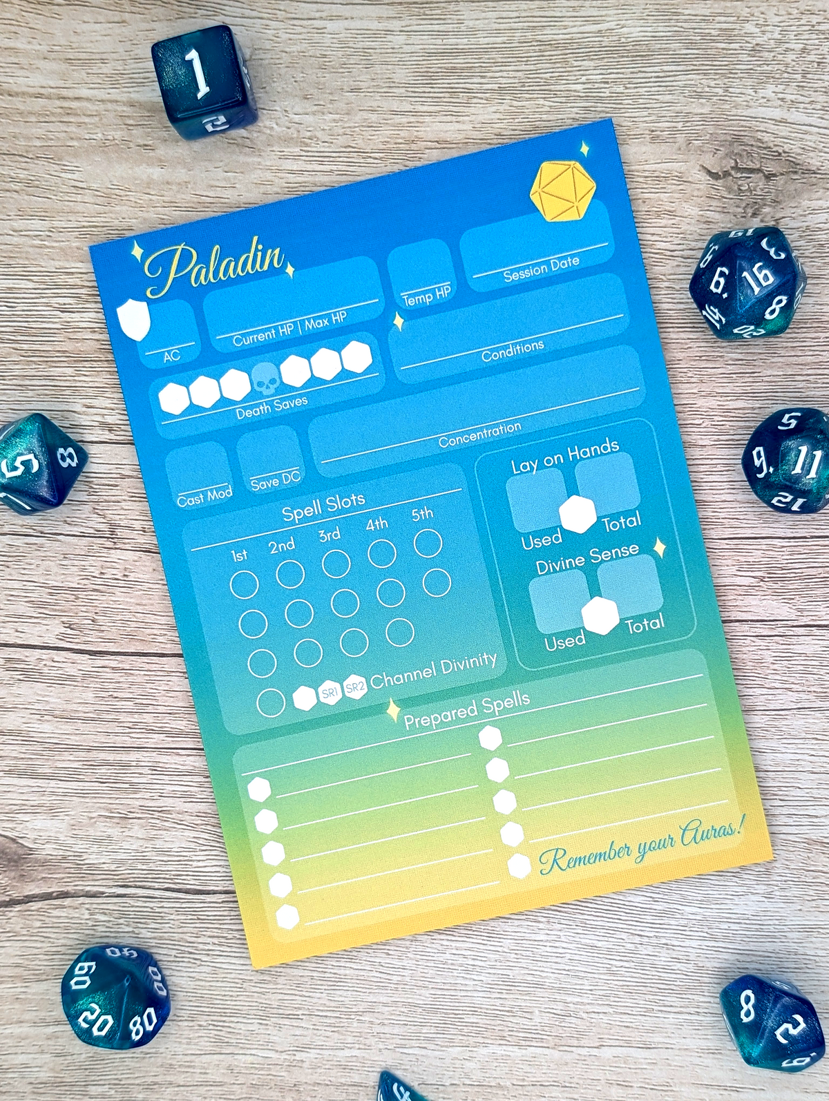D&D 5e Character Sheet Notepads