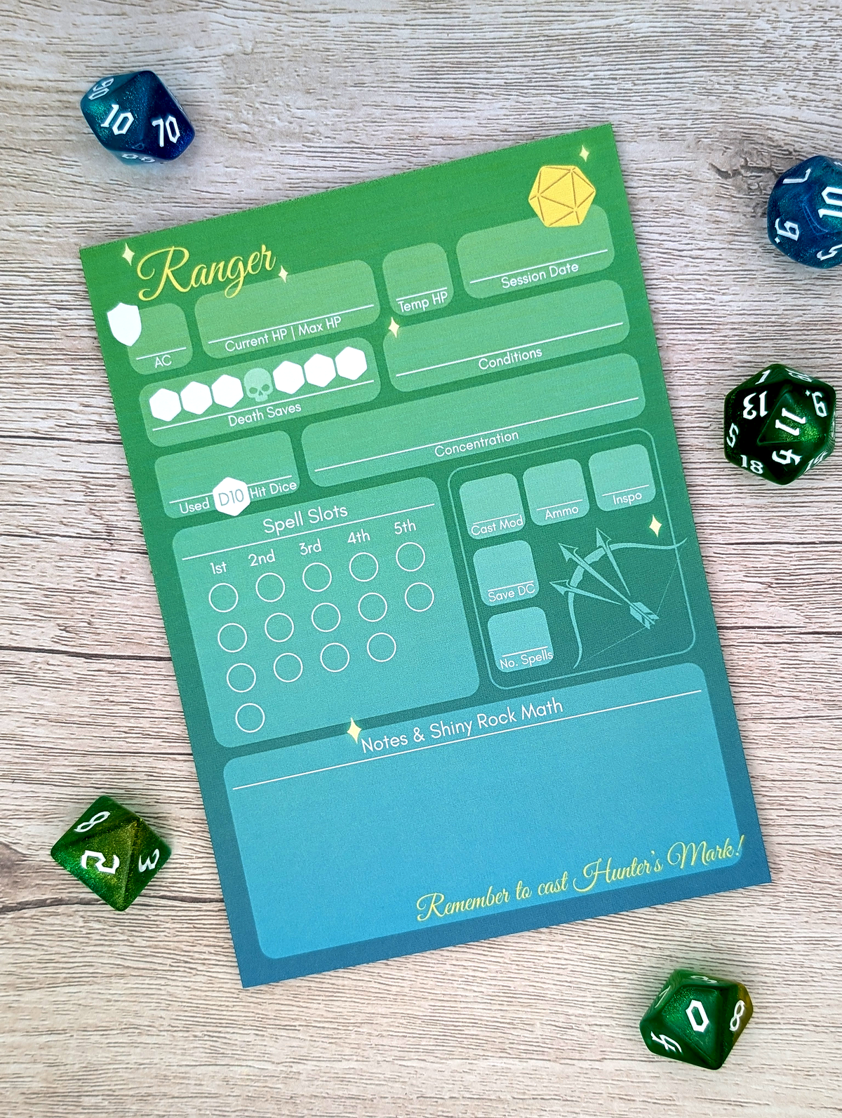 D&D 5e Character Sheet Notepads