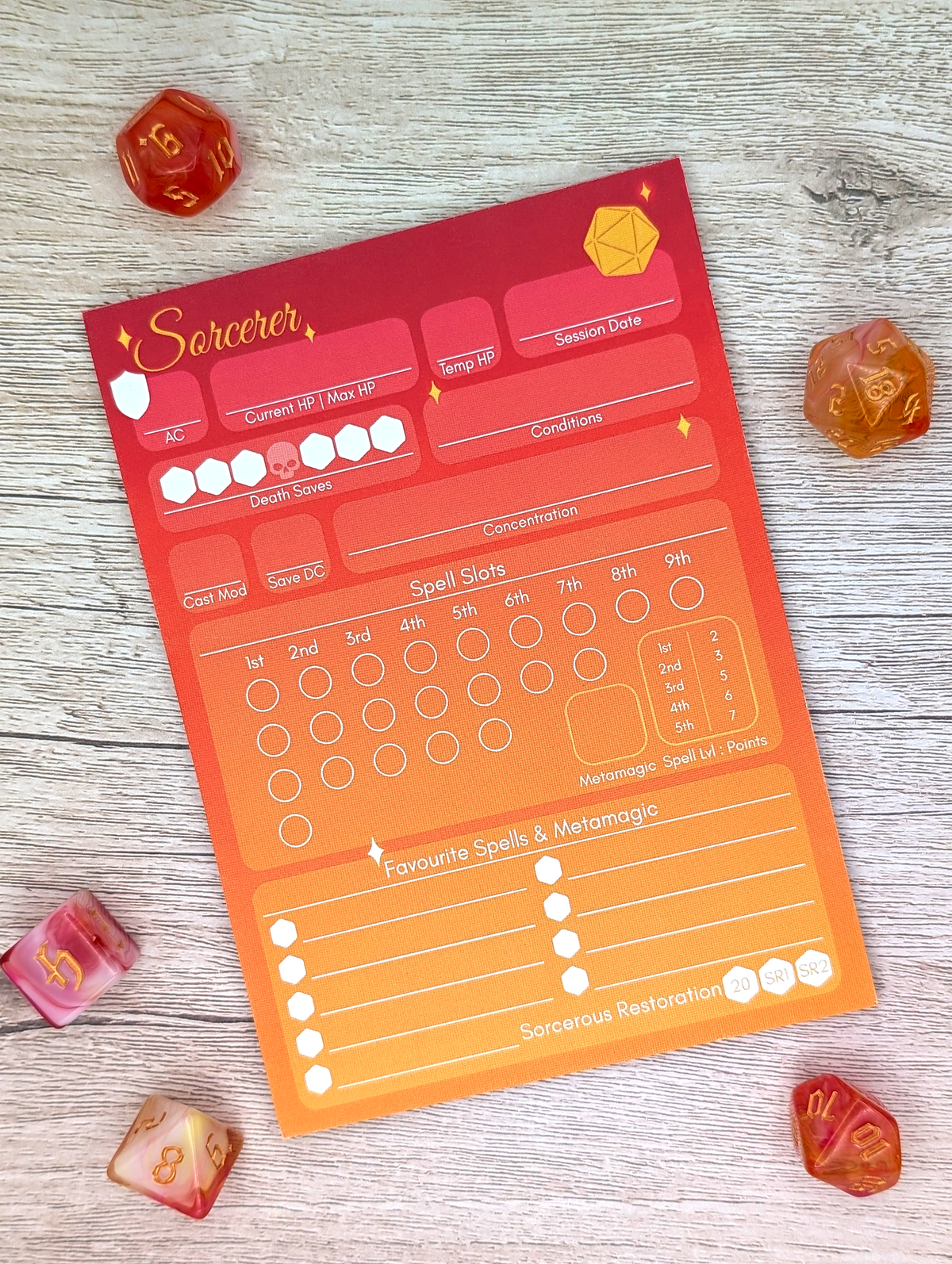 D&D 5e Character Sheet Notepads