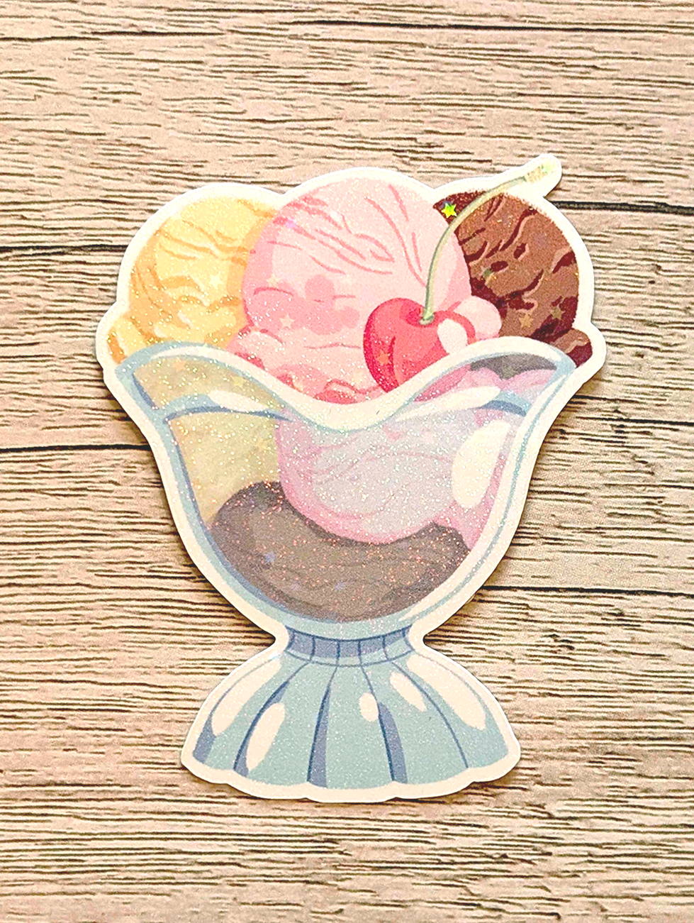 Holo Sundae Vinyl Waterproof Die Cut Sticker