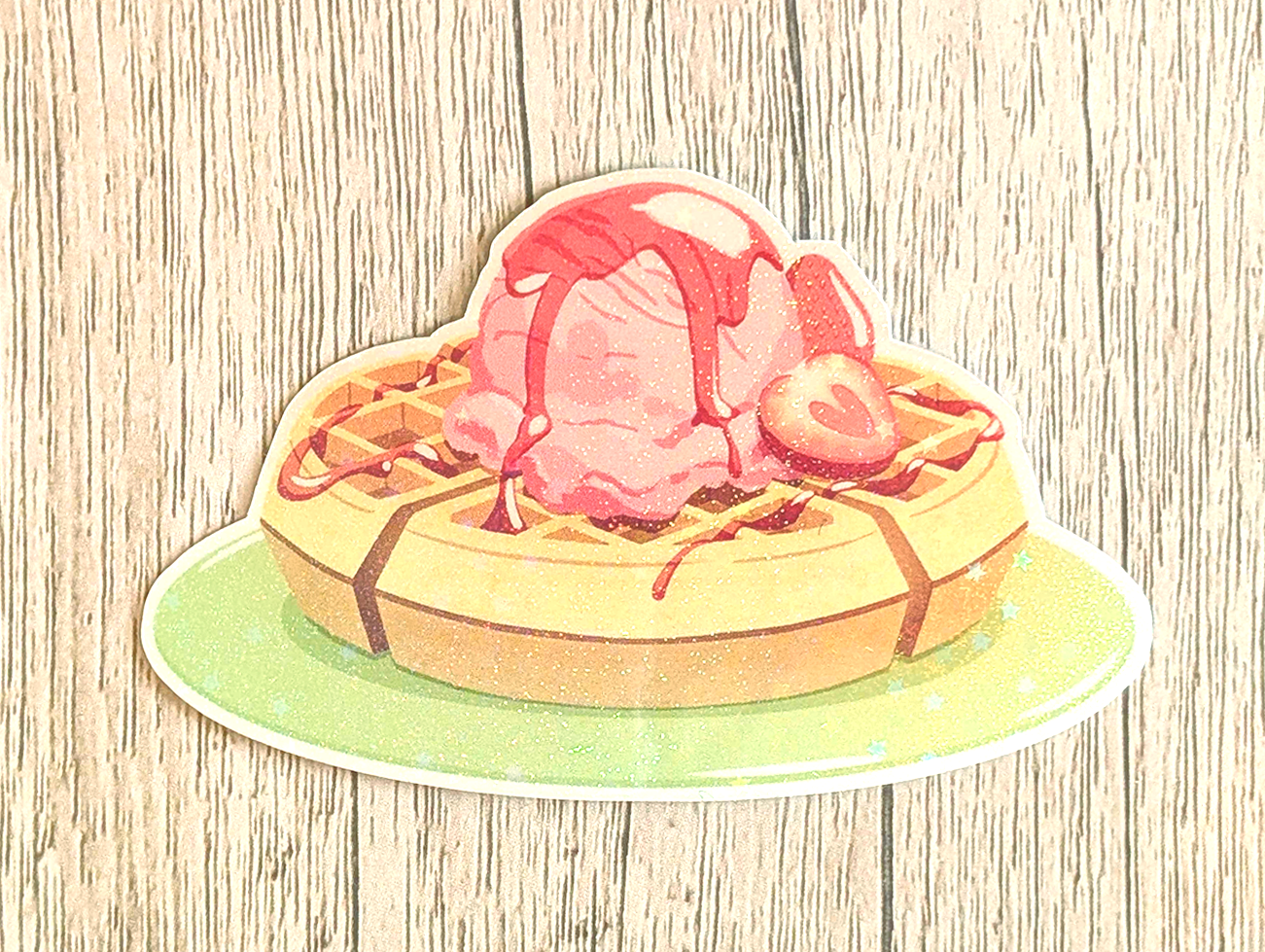 Holo Waffle Vinyl Waterproof Die Cut Sticker