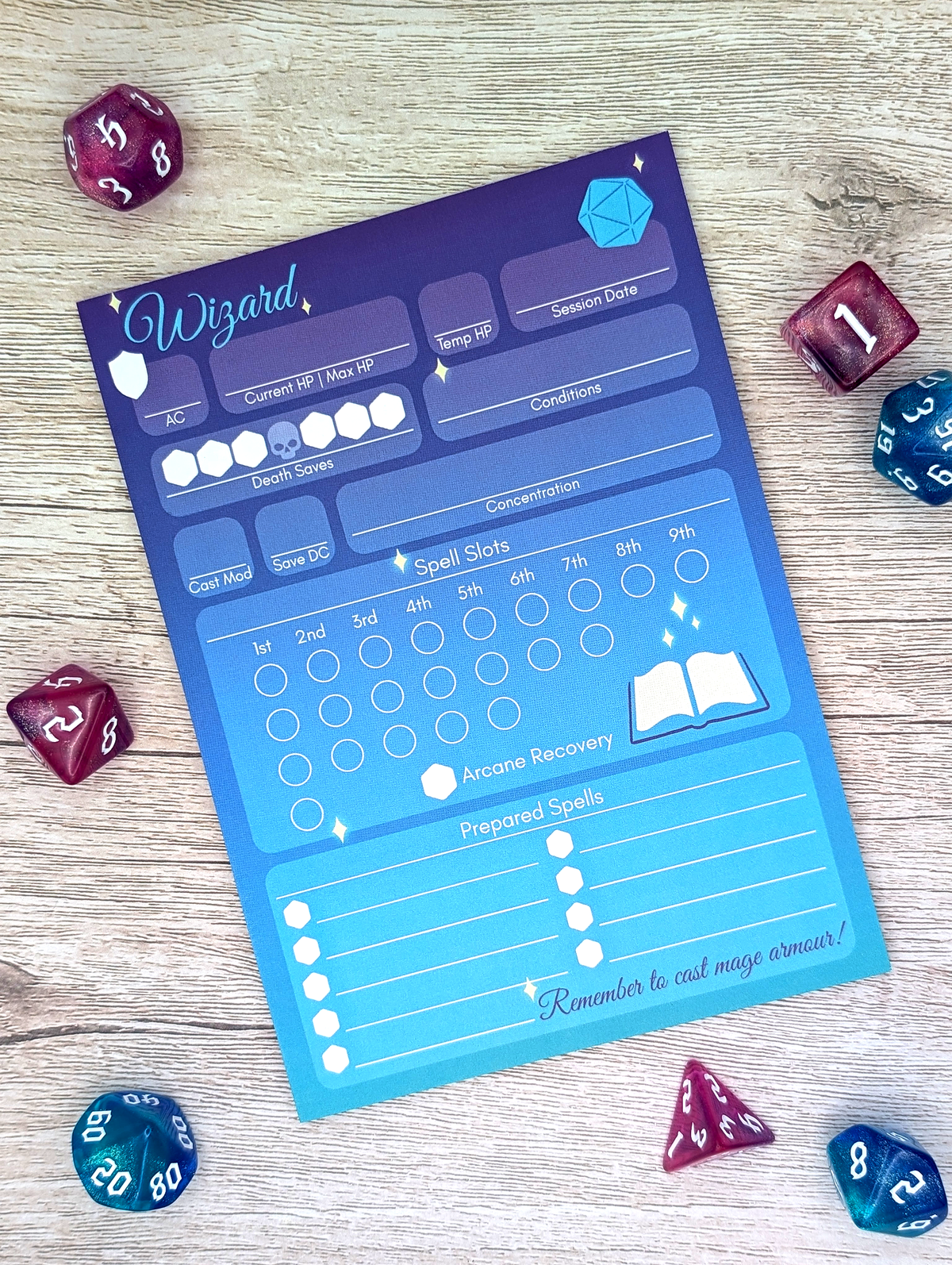 D&D 5e Character Sheet Notepads