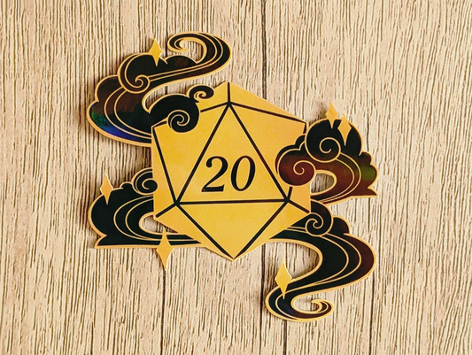 Holo D20 Vinyl Waterproof Die Cut Sticker