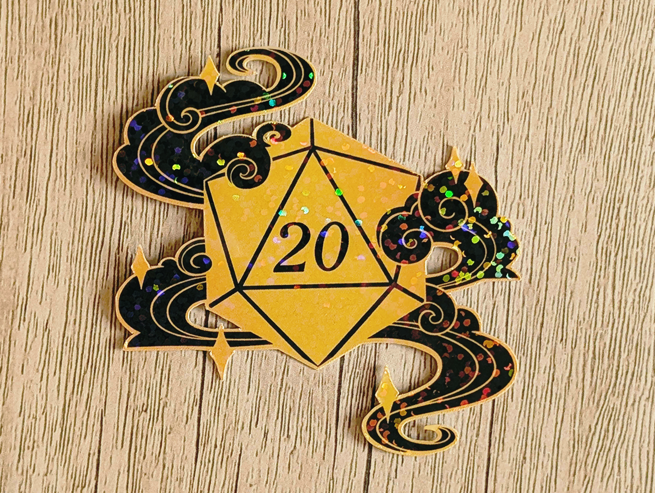 Holo D20 Vinyl Waterproof Die Cut Sticker