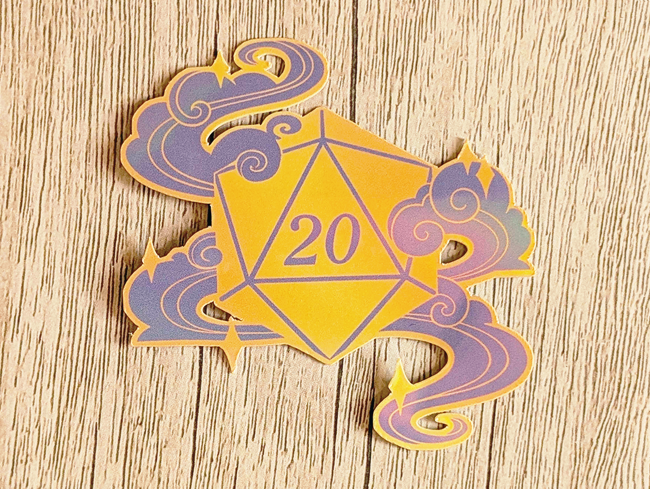 Holo D20 Vinyl Waterproof Die Cut Sticker