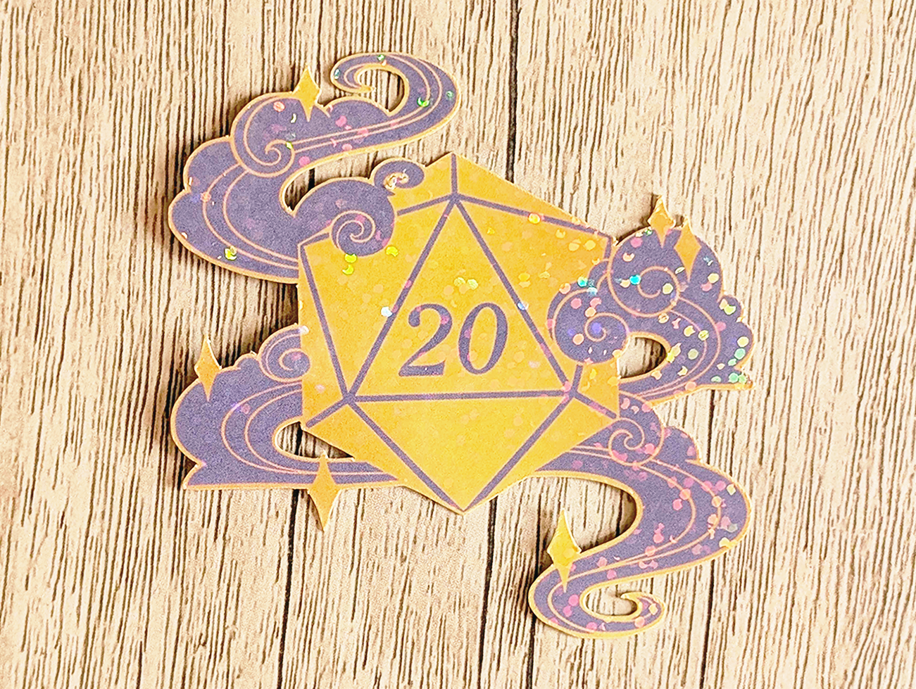 Holo D20 Vinyl Waterproof Die Cut Sticker