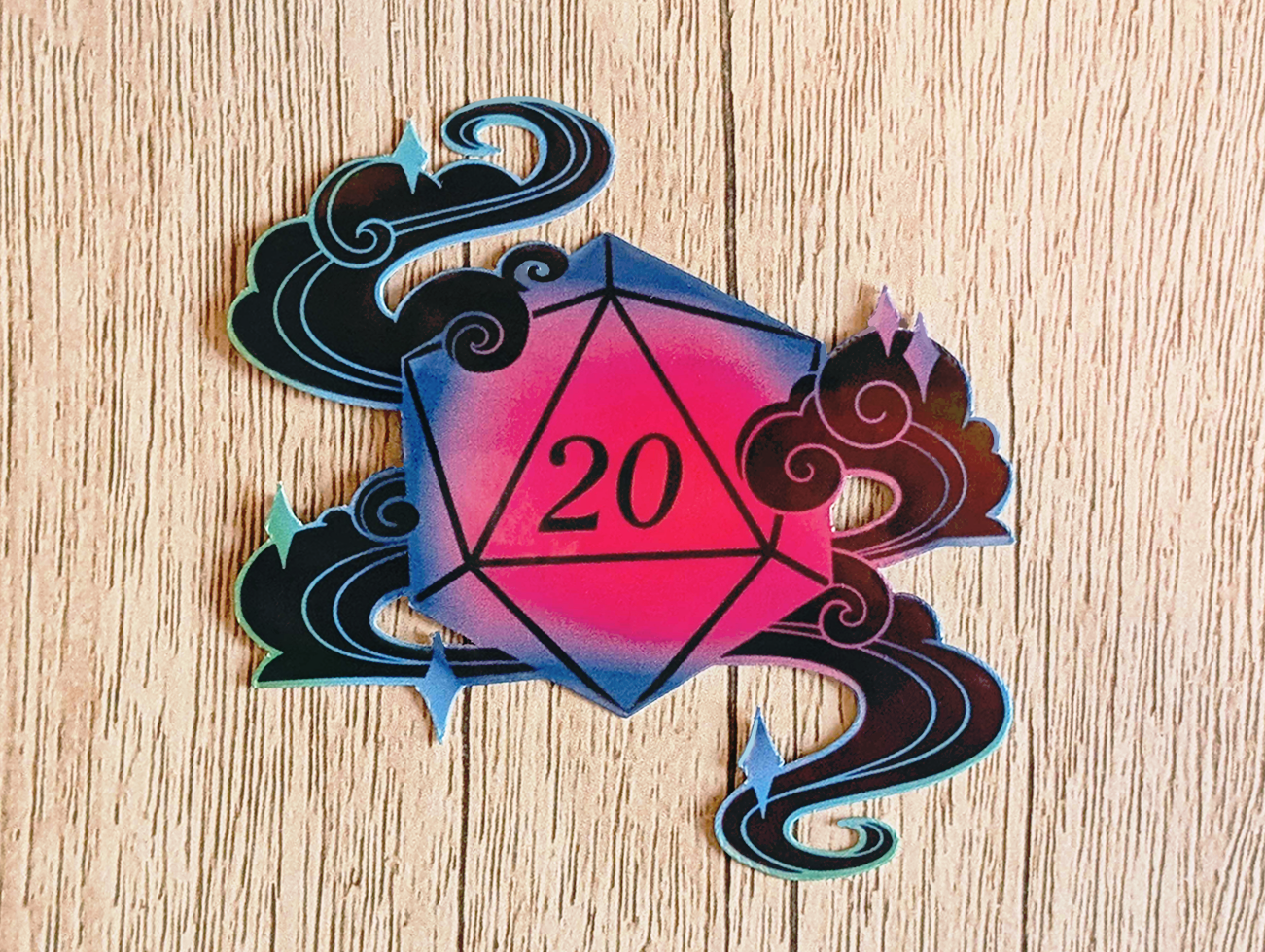 Holo D20 Vinyl Waterproof Die Cut Sticker