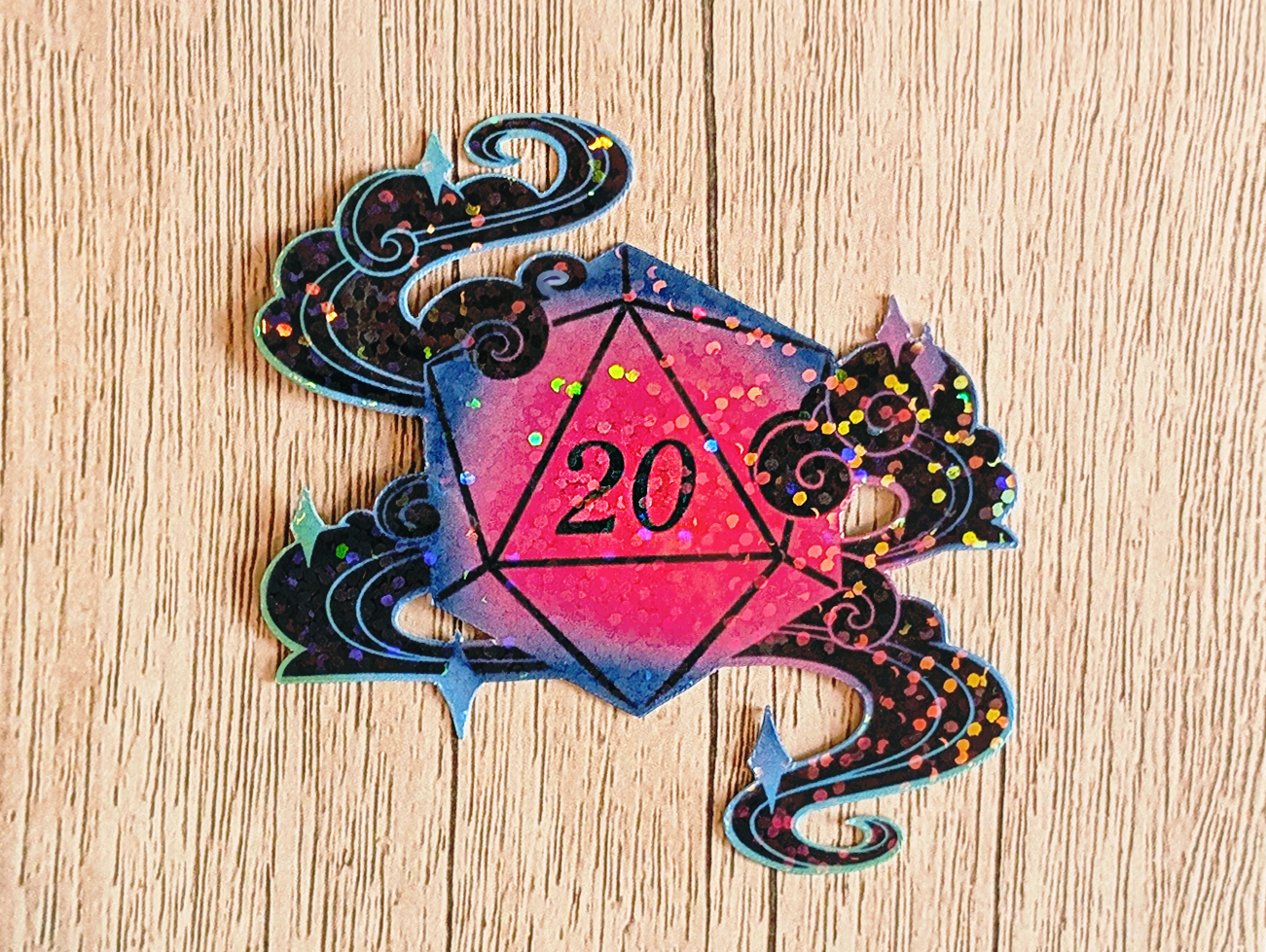 Holo D20 Vinyl Waterproof Die Cut Sticker