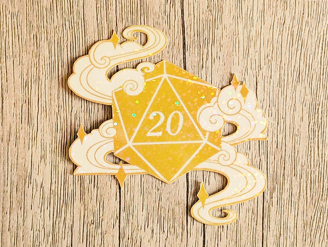 Holo D20 Vinyl Waterproof Die Cut Sticker