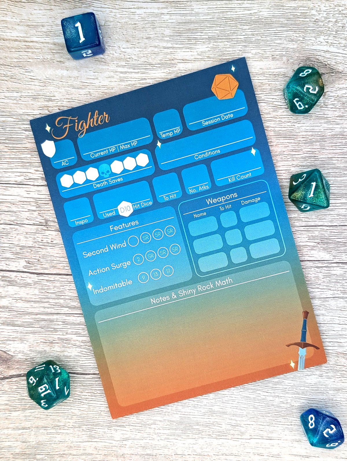 D&D 5e Character Sheet Notepads