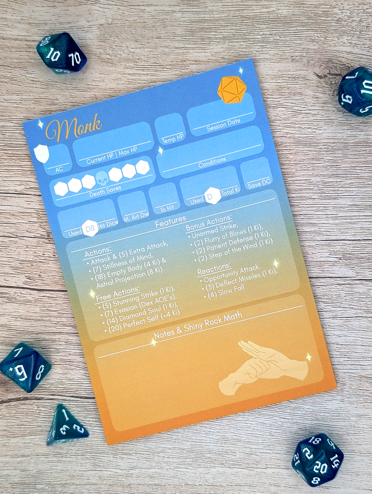 D&D 5e Character Sheet Notepads