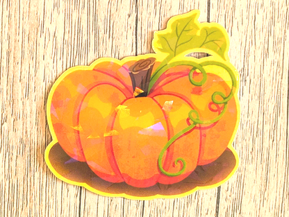 Holo Pumpkin Vinyl Waterproof Die Cut Sticker