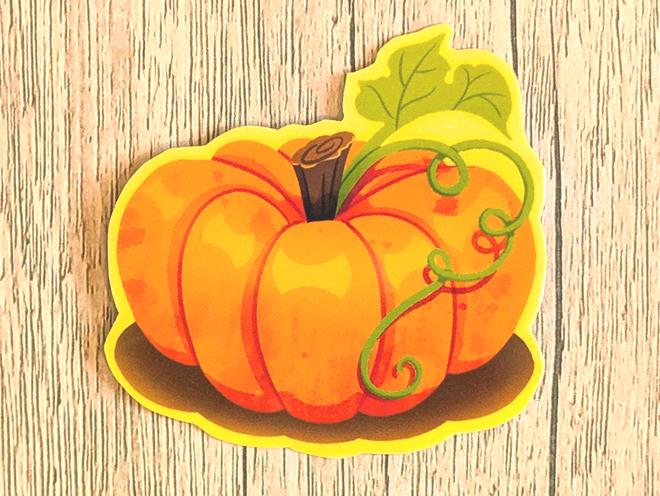 Holo Pumpkin Vinyl Waterproof Die Cut Sticker
