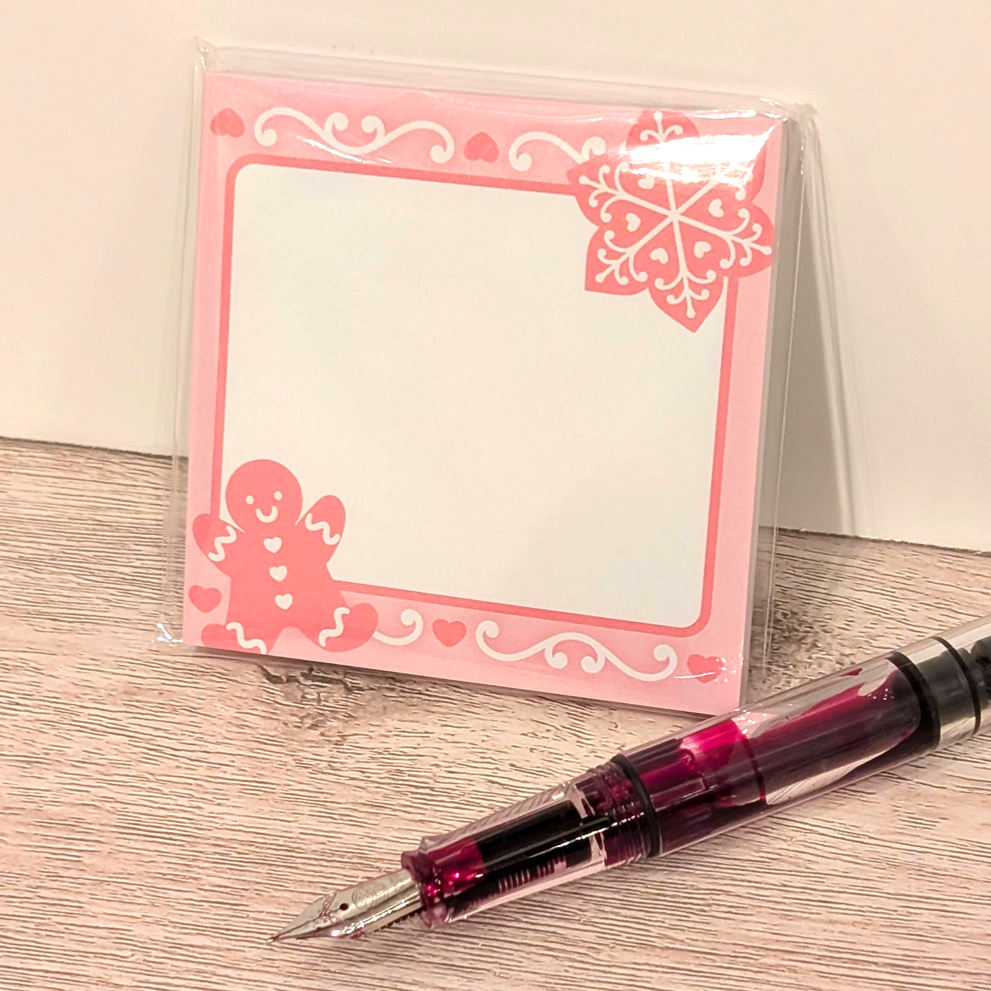 Pink Gingerbread Sticky Notes