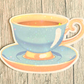 Holo Teacup Vinyl Waterproof Die Cut Sticker